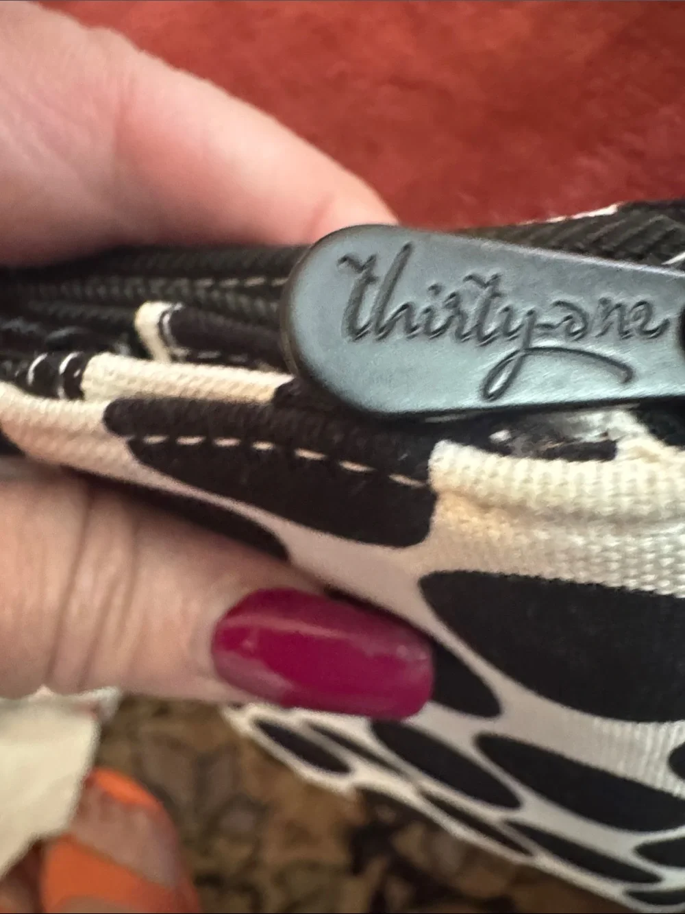 thirty-one Black & White Polka Dot ID Wristlet